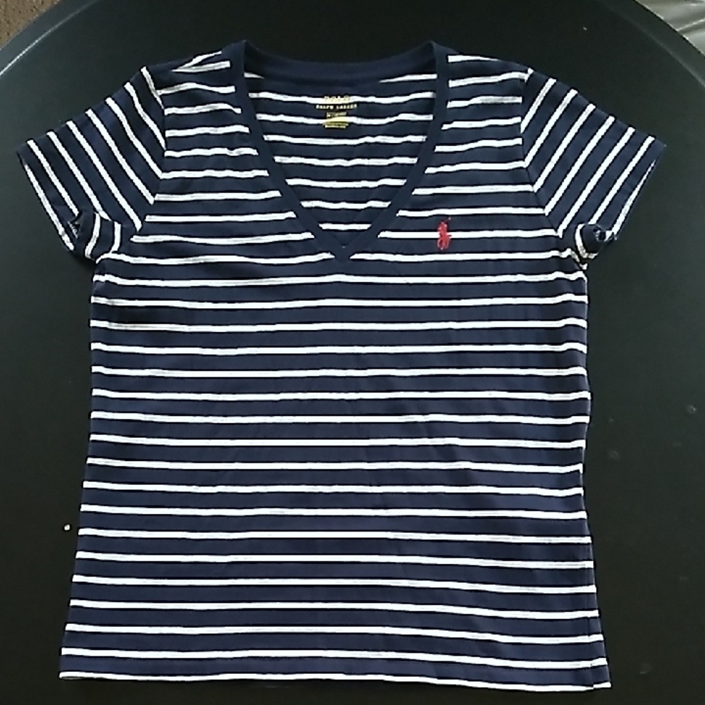 Ralph Lauren Navy Striped Women's Top